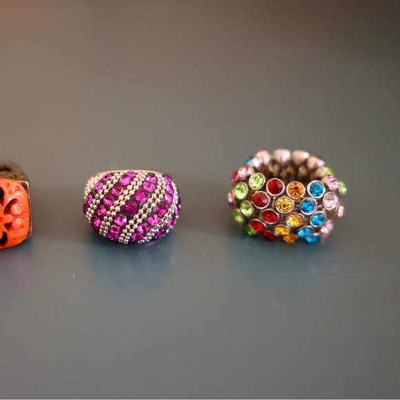 Colorful Statement Rings Set - Picture 5 of 10
